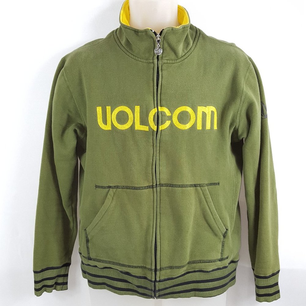 Volcom Full-Zip Sweatshirt Green Mens Small